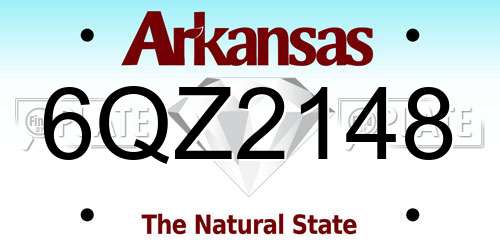 6QZ2148 Arkansas License Plate