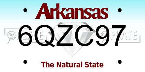 6QZC97 Arkansas License Plate