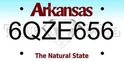 6QZE656 Arkansas License Plate