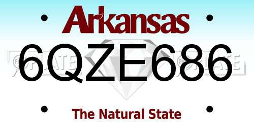 6QZE686 Arkansas License Plate
