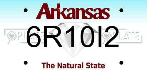 6R10I2 Arkansas License Plate