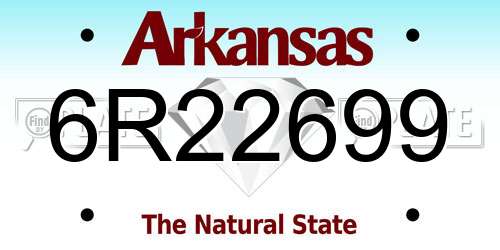 6R22699 Arkansas License Plate