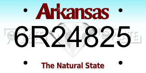 6R24825 Arkansas License Plate