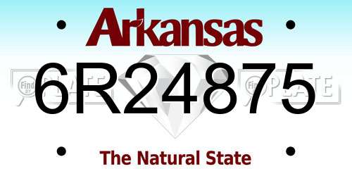 6R24875 Arkansas License Plate