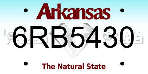 6RB5430 Arkansas License Plate