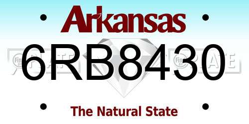 6RB8430 Arkansas License Plate