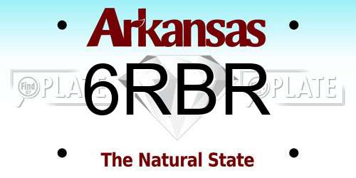 6RBR Arkansas License Plate