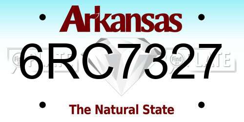 6RC7327 Arkansas License Plate