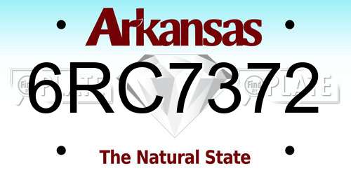 6RC7372 Arkansas License Plate