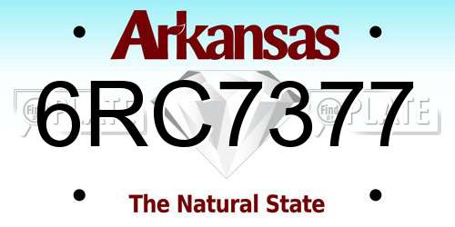 6RC7377 Arkansas License Plate