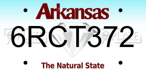 6RCT372 Arkansas License Plate