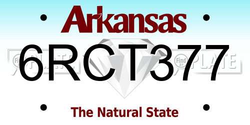 6RCT377 Arkansas License Plate