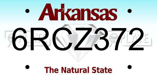 6RCZ372 Arkansas License Plate