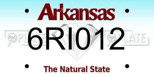 6RI012 Arkansas License Plate