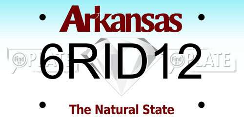 6RID12 Arkansas License Plate