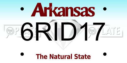 6RID17 Arkansas License Plate