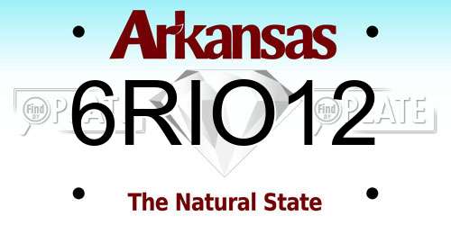 6RIO12 Arkansas License Plate