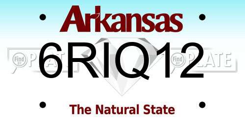 6RIQ12 Arkansas License Plate