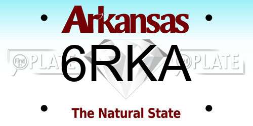 6RKA Arkansas License Plate