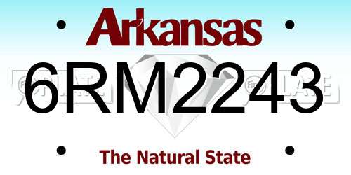 6RM2243 Arkansas License Plate
