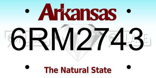 6RM2743 Arkansas License Plate