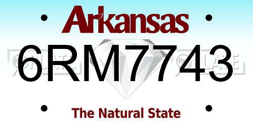 6RM7743 Arkansas License Plate