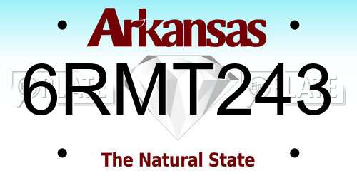 6RMT243 Arkansas License Plate