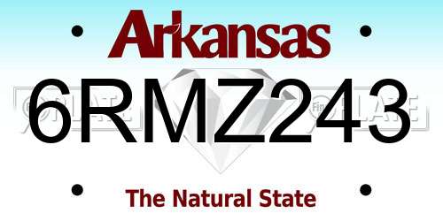 6RMZ243 Arkansas License Plate