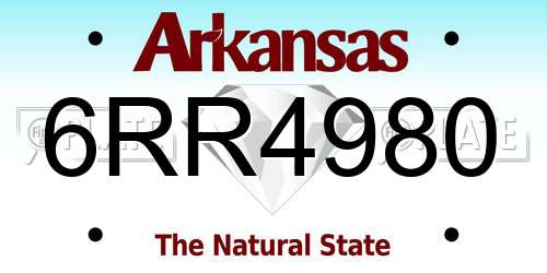 6RR4980 Arkansas License Plate