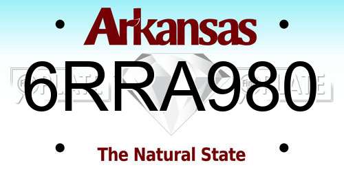 6RRA980 Arkansas License Plate