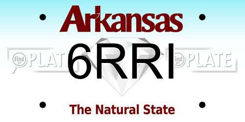 6RRI Arkansas License Plate