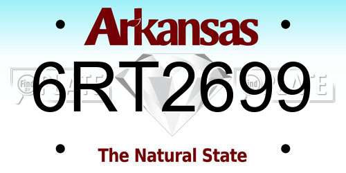 6RT2699 Arkansas License Plate