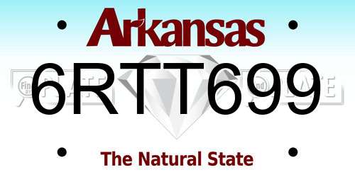 6RTT699 Arkansas License Plate