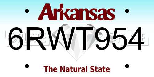 6RWT954 Arkansas License Plate