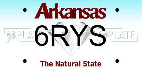 6RYS Arkansas License Plate