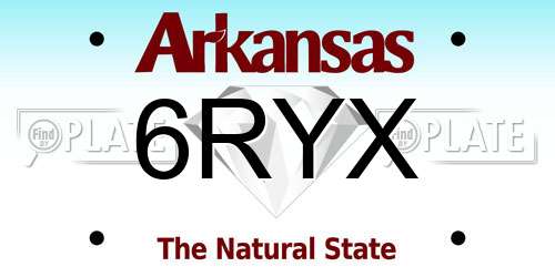 6RYX Arkansas License Plate