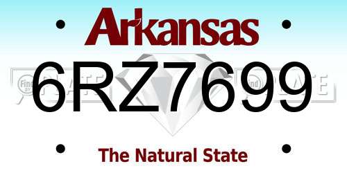 6RZ7699 Arkansas License Plate