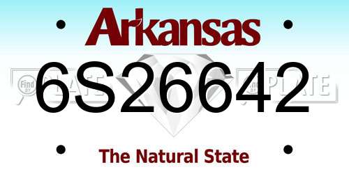 6S26642 Arkansas License Plate