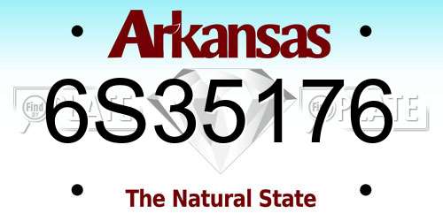 6S35176 Arkansas License Plate