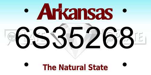6S35268 Arkansas License Plate