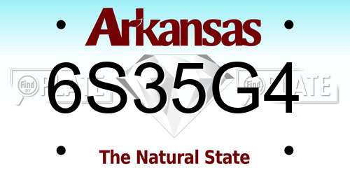 6S35G4 Arkansas License Plate