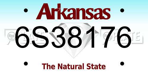 6S38176 Arkansas License Plate