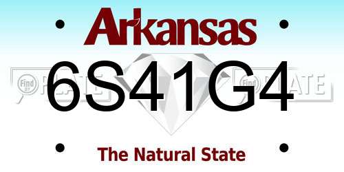 6S41G4 Arkansas License Plate