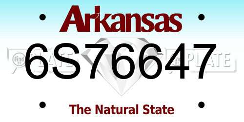 6S76647 Arkansas License Plate