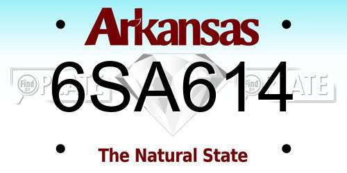 6SA614 Arkansas License Plate