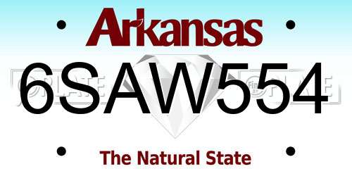 6SAW554 Arkansas License Plate