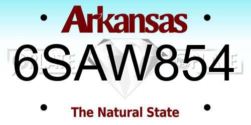 6SAW854 Arkansas License Plate