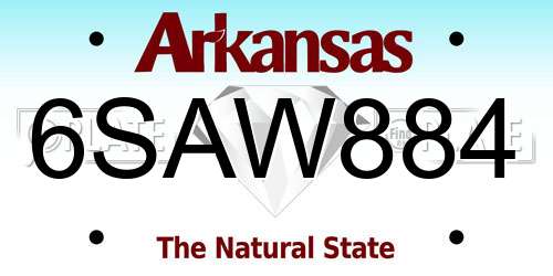 6SAW884 Arkansas License Plate