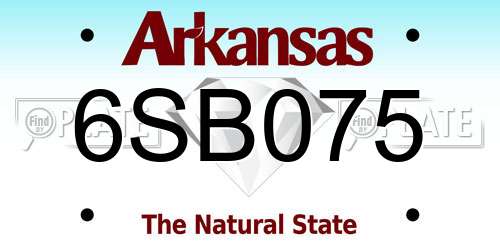 6SB075 Arkansas License Plate