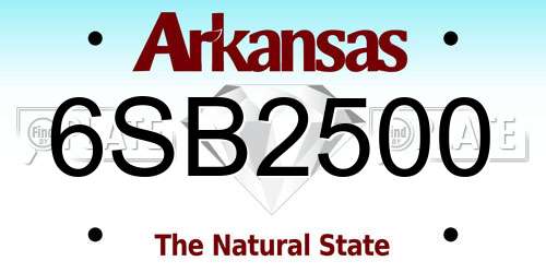 6SB2500 Arkansas License Plate